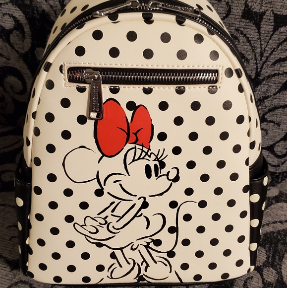 Loungefly minnie Polka dot mini backpack